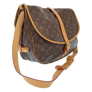Louis Vuitton Monogram Brown Saumur Shoulder Leather Bag